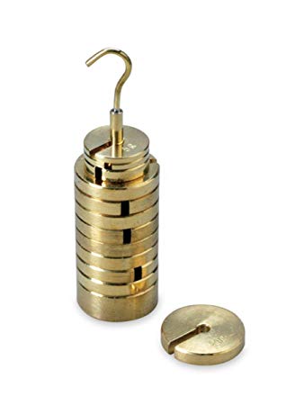 Brass Hooked Weight Set with Hanger, Metric