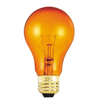 Bulbrite 105525 25W Transparent Orange A19 Bulb, 1-Pack