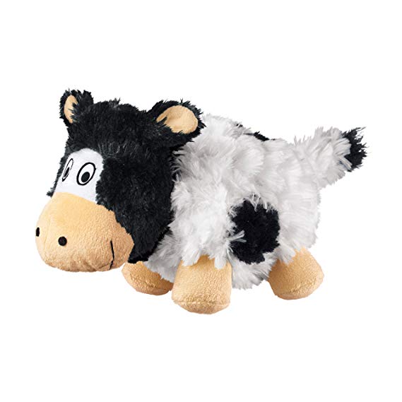 KONG Company RC31 Barnyard Cruncheez Cow Dog Toy Black/White, Small