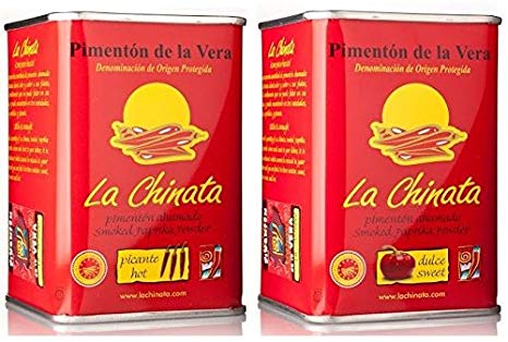 La Chinata Smoked Paprika Powder - Sweet and Hot Twin Pack (2 x 160g Tins)