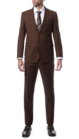 Ferrecci Zonettie Mens 2 pc 2 Button Premium Slim Fit Suits