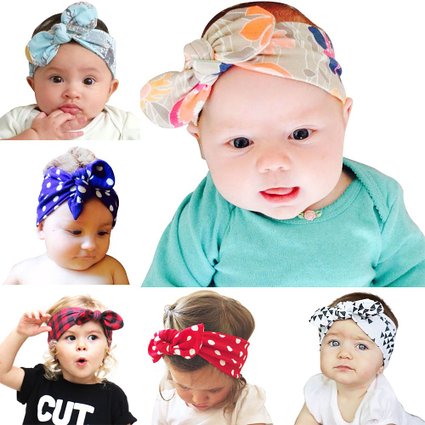 Baby Hairband Headwear, Baby Elastic Cloth Rabbit Ears Headdress, Baby Girl Soft Turban Headband Knotted Hair Band