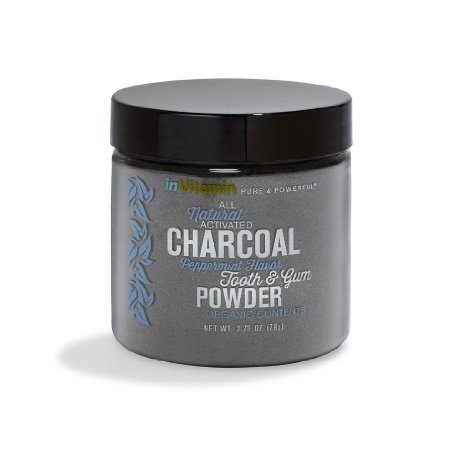 Natural Whitening Tooth & Gum Powder with Activated Charcoal, 2.75oz - Peppermint Flavor