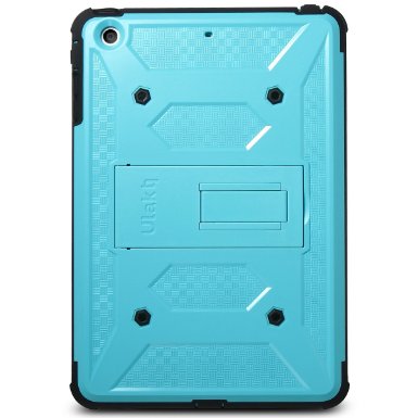 ULAK iPad Mini Case [KNOX ARMOR] Full-Body Rugged Hybrid Protective Case Kickstand for Apple iPad Mini 1/2/3 with Built-in Screen Protector (Blue)
