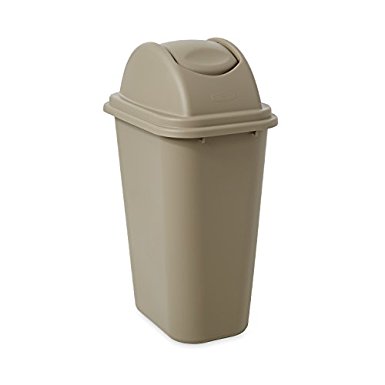 Rubbermaid Commercial Untouchable Top and Large Soft Trash Can Combo Pack, 10.31 Gallon, Beige