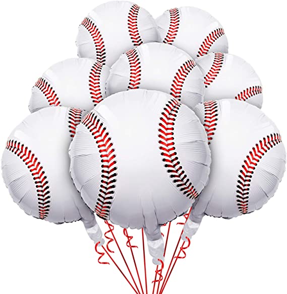 8 Pieces 18 inches Baseball Balloons Foil Mylar Baseball Balloons for Baby Shower Birthday Party Sports Themed Party Decor Supplies