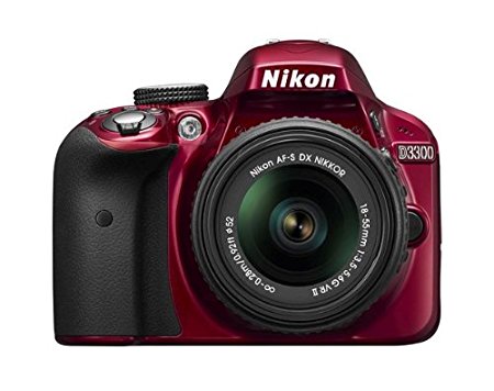 Nikon D3300 24.2 MP CMOS Digital SLR Camera with 18-55mm Zoom Lens - Red