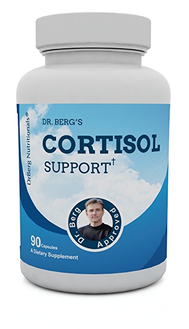 Cortisol Support Formula – Targets Chronic Adrenal Fatigue, Fibromyalgia & Burnout - Supports Hot Flashes – Rejuvinate, Renew & Recovery Formula - All Natural Health – 90 Capsules By Dr. Berg