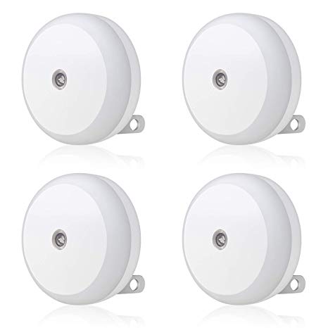 LED Night Light, M1801, Plug-in Night Light Lamp, Dusk to Dawn Sensor Light for Bedroom, Bathroom, Kitchen, Hallway, 4-Pack (Daylight White)