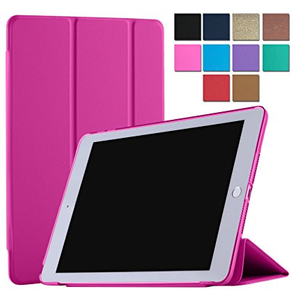 iPad Mini 3, 2, 1 Case Tri Fold Ultra Slim Fit Smart Shell Protective DuraSafe Premium Cover Auto Sleep/Wake, Multi-Angle Stand, Lightweight for Apple iPad Mini 3, Mini 2, Mini 1 - 7.9 Inch - Pink