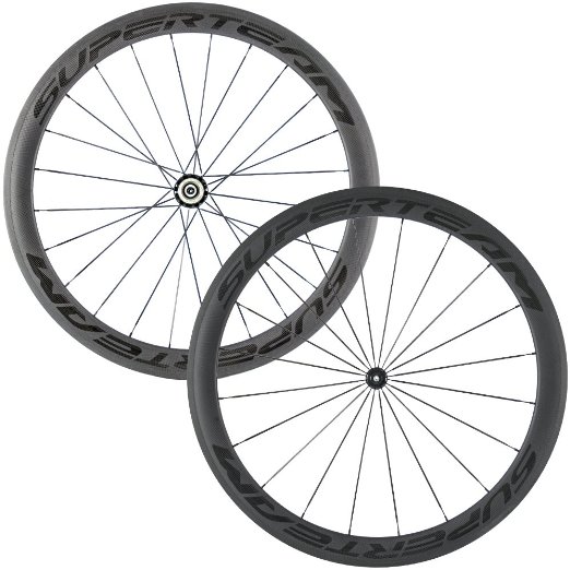 Superteam Carbon Fiber Road Bike Wheels 700C Clincher Wheelset 50mm Matte 23 width