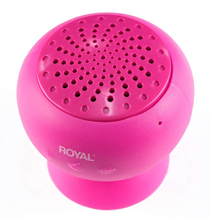 Royal BT10 Splash Resistant Suction Cup PINK Bluetooth Speaker Stick