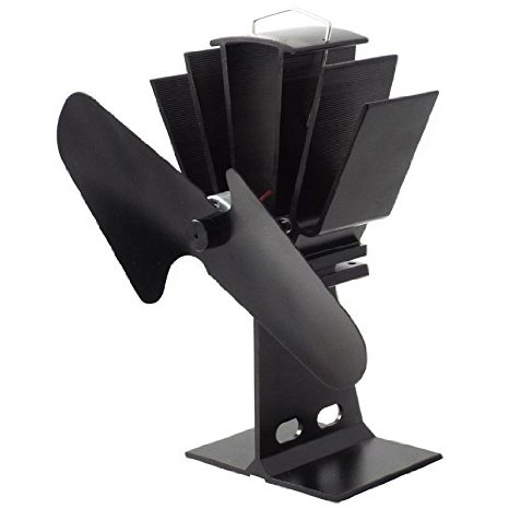 Heat Powered Stove Fan for Wood  Log Burner - Eco Friendly Black