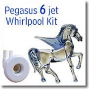 Pegasus Trade 6 Whirlpool Kit, Chrome Jets, Chrome Controls