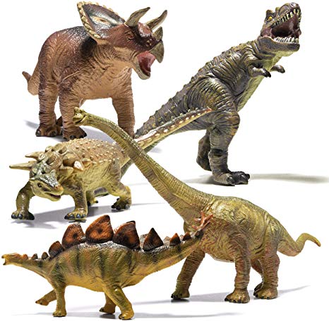 Prextex 5 Piece Jumbo Dinosaur Set - Kids and Toddlers Detailed Realistic Toy Set for Dinosaur Lovers - Perfect Dinosaur Party Favors, Birthday Gifts, Dinosaur Toys