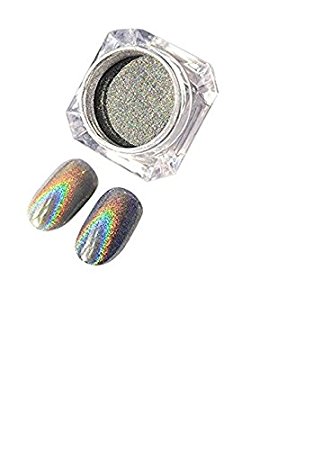 Holographic Laser Powder Nail Glitter Rainbow Pigment Manicure Chrome Pigments, 1g/ Box