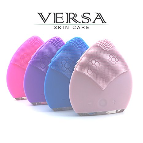 Versa Skin Care Electric Sonic Silicone Waterproof Facial Cleansing and Massage Brush