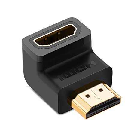 UGREEN HDMI Adapter 90 Degree Right Angle Gold Plated High Speed HDMI Male to Female Connector Support 3D 4K 1080P HDMI Extender for TV Stick, Roku Stick, Chromecast, Xbox, PS4, PS3, Nintendo Switch