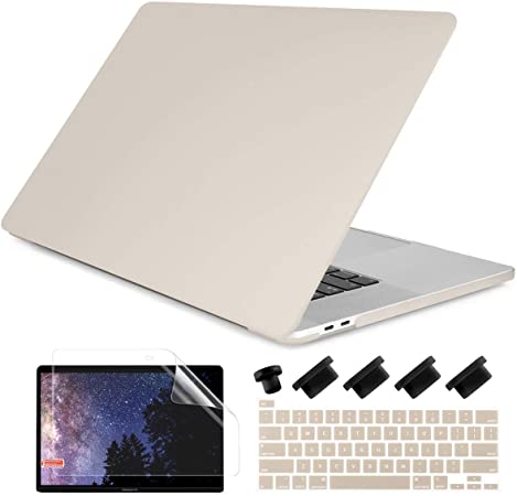 Dongke MacBook Pro 13 2020 Case Model A2251/A2289, Plastic Smooth Frosted Hard Shell Cover Case for MacBook Pro 13 inch with Retina Display and Touch Bar Fits Touch ID, Stone