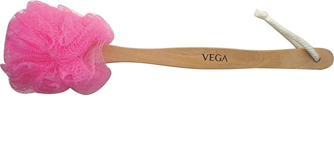 Vega Wooden Handle Bath Brush (Color May Vary)