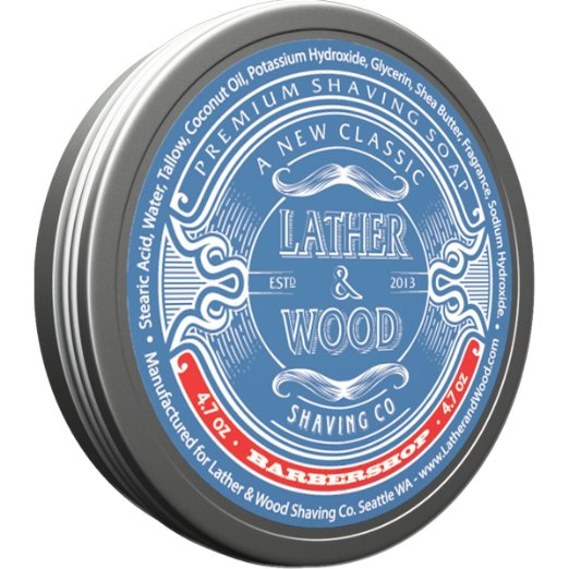 Lather and Wood Shaving Soap - Barbershop - Simply the Best Luxury Shaving Cream - Tallow - Dense Lather with Fantastic Scent for the Worlds Best Wet Shaving Routine 47 oz Barbershop