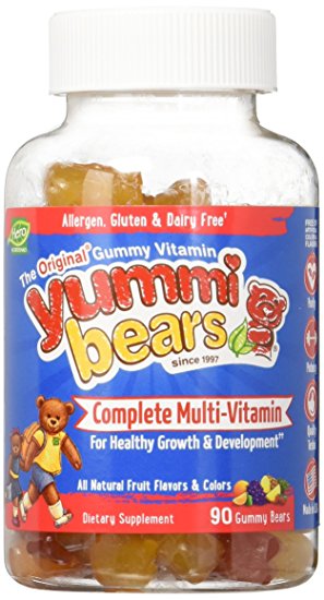 Yummi Bears Multi-Vitamin & Mineral Gummy Vitamin for Kids, 90 Gummy Bears