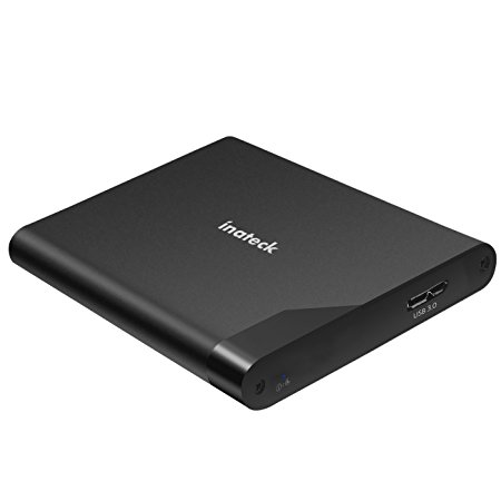 Inateck Aluminum USB 3.0 External Hard Drive Enclosure for 2.5 inch 7.5 mm 9.5 mm SATA HDD/SSD, Support UASP and Optimised for SSD(FE2011)