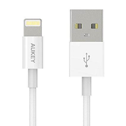 AUKEY Lightning to USB Cable, 8" Apple MFi Charging Cable for iPhone 7, 7 Plus, 6S, 6 Plus, iPad Pro and More