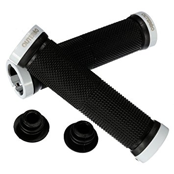 OUTERDO Bicycle Handlebar Grips Double Lock on Locking Aluminum Grips