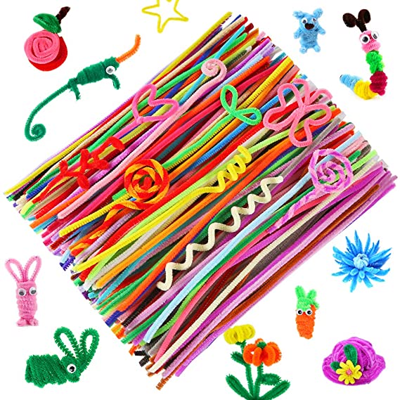 Caydo 360 Pieces Pipe Cleaners 40 Assorted Colored Chenille Stems for Kids Classrooms & Home Fun DIY Arts, Decorations and Creative Crafts(6 mm x 12 inch)