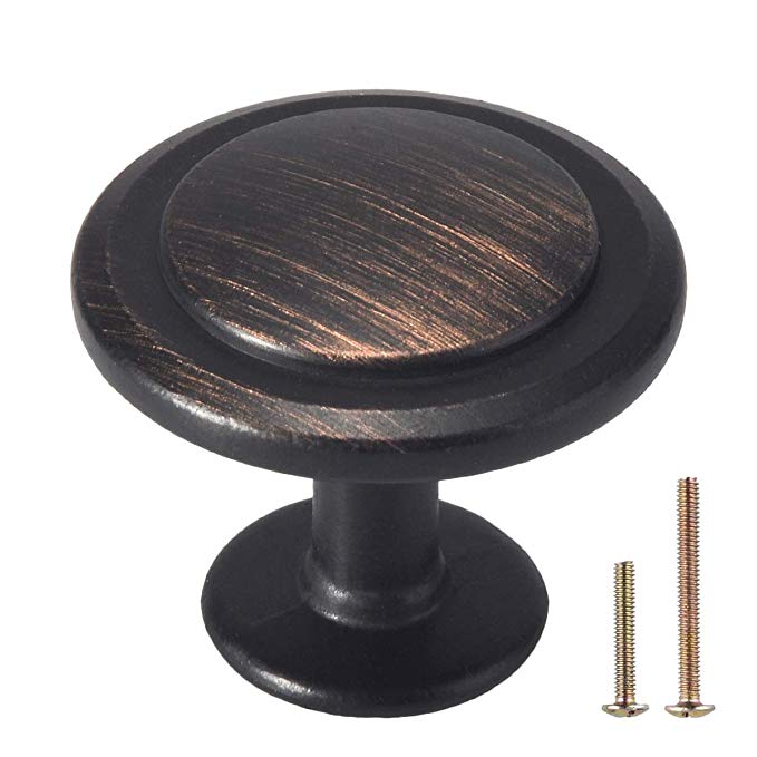 Weaverbird Round Cabinet Knobs Oil Rubbed Bronze Drawer Hardware Pulls 1-1/4 ” Diameter, 25-Pack