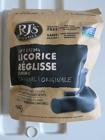 Soft Eating Black Licorice (8-Pack) - RJ's Licorice 7.05oz Bags - NON-GMO, NO HFCS, Vegetarian & Kosher - Batch Made in New Zealand