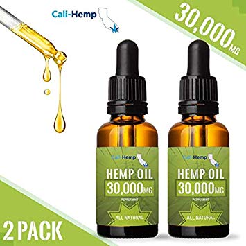 (2 Pack) Pure Organic Hemp Oil Extract 60000mg for Anxiety Relief Stress Relief & Pain Relief- All Natural Hemp Drops Ingestible & Topical Use - Vegan - Non-GMO - Plant Based-Peppermint