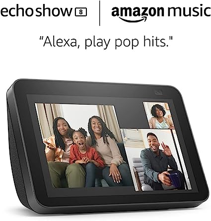 Echo Show 8 (2nd Gen, 2021 release) - Charcoal and 4 months of Amazon Music Unlimited FREE w/ auto-renewal