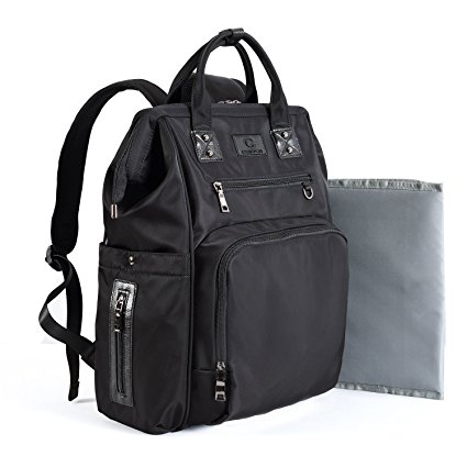 Baby Diaper Bags Backpack-Smart Organizer Large Capacity Multifunction ,Stylish For Women and Men,Bonus Travel Changing Pad,Black