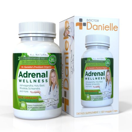 Dr Danielle Adrenal Wellness with Ashwaganda Rhodiola Schisandra and more Adrenal and Cortisol Herbal Supplement