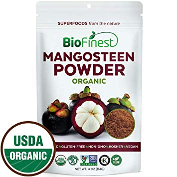 Biofinest Mangosteen Juice Powder - 100% Pure Freeze-Dried Antioxidants Superfood - USDA Organic Vegan Raw Non-GMO - Boost Digestion Heart Health - for Smoothie Beverage Blend (4 oz Resealable Bag)