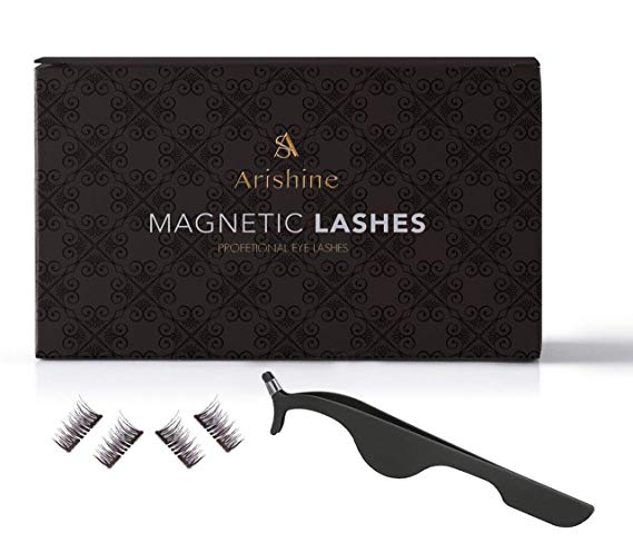 Arishine Magnetic Eyelashes [No Glue]- Long Dual False Magnetic Eyelashes -Ultra Thin 3D Fiber Reusable Magnetic Eyelashes