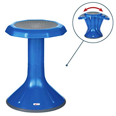 ECR4Kids ACE Active Core Engagement Wobble Stool for Kids, Flexible Classroom and Home Seating, 18”, Blue