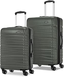 Samsonite Evolve Se Hardside Expandable Luggage with Double Spinner Wheels, Army Green, 2PC SET (CO/M)