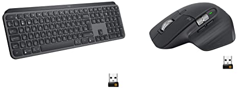 Logitech MX Keys Advanced Wireless Bluetooth Keyboard for PC/Mac/Laptop, Windows/Linux/iOS/Android with MX Master 3 Wireless Mouse(Dark Grey)