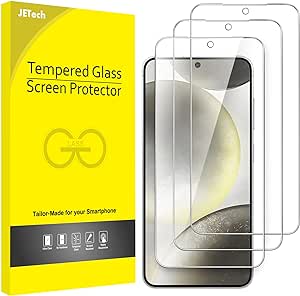 JETech Screen Protector for Samsung Galaxy S24 5G 6.2-Inch, Tempered Glass Film, Fingerprint ID Compatible, HD Clear, 3-Pack