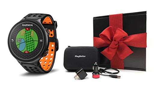 Garmin Approach S6 Gift Box | Includes Golf GPS Watch, Case, Wall & Car Charge Adapters (Orange)