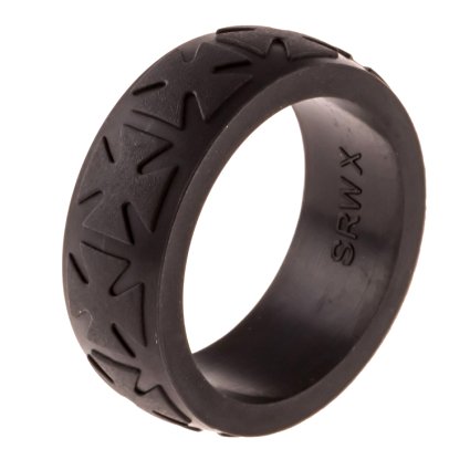 Men's Silicone Ring- 9mm Premium Heavy Duty Silicone Wedding Ring with Unique Design- Thicker and Stronger for our Toughest Customers- Award winning design- Easy Exchanges and a Fantastic Warranty!