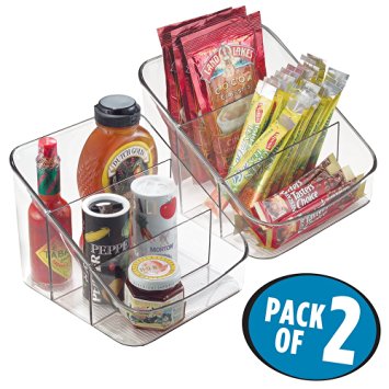 mDesign Spice Packet Organizer for Kitchen Pantry, Cabinet, Countertops - Pack of 2, Clear