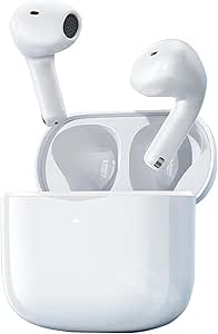 Bluetooth Headphones (3rd Generation) In-Ear Wireless Headphones for Phone, 2024 HiFi Stereo Noise Canceling Earbuds,24H Playtime with Charging Case,IPX7 Waterproof Earbuds for Computer/Android,White