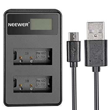 Neewer USB Dual Battery Charger with LED Display 5V/2A Input for Canon LP-E17 Rechargeable Battery, Suitable for Canon EOS M3 EOS M5 EOS Rebel T6i Rebel T6s EOS 750D EOS 760D KISS X8i DSLR,BG-E18 Grip