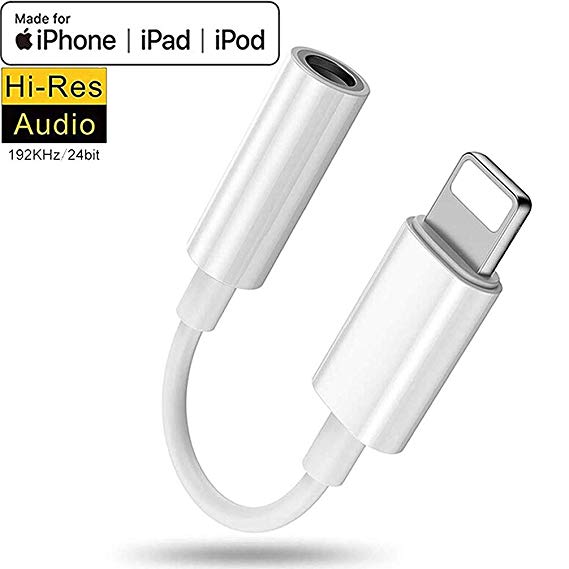 Headphone for iPhone 7 Adapter for iPhone X for iPhone XS/XR and 3.5mm Dongle Jack Adapter for iPhone 8/8 Plus Earphone AUX Audio Splitter Accessories Connector Cable Music Support to iOS 12 System