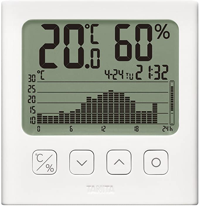タニタ 温湿度計 温度 湿度 デジタル グラフ付 ホワイト TT-580 WH 温湿度の変化を確認