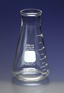 Corning 5100-2L Pyrex Wide Mouth Erlenmeyer Flask with Heavy Duty Rim, Graduated, 2000mL Capacity